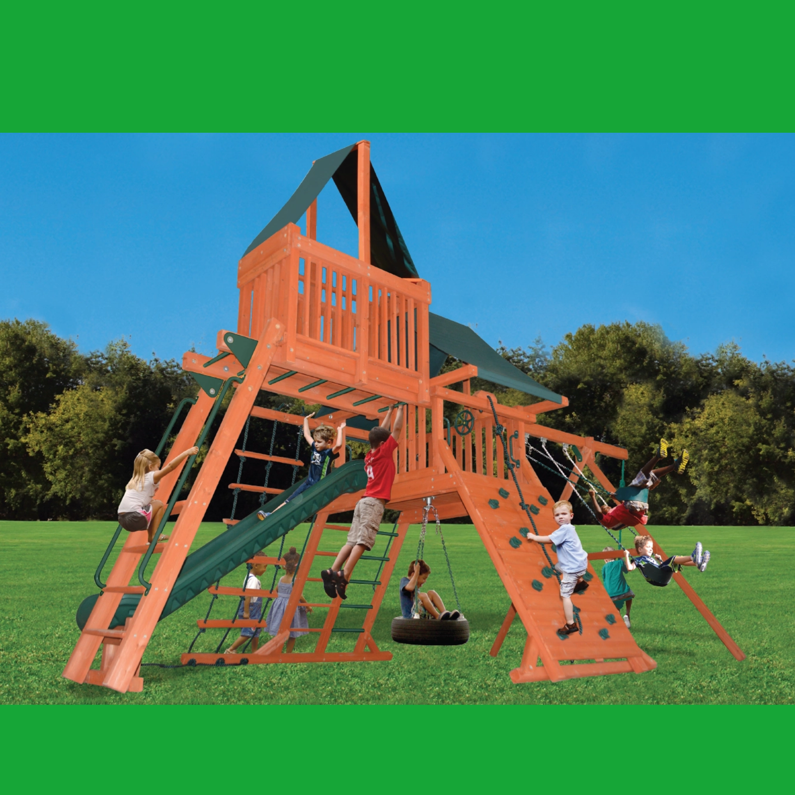 Original Playcentre 4, with Swings, Monkey Bars & Sky Loft