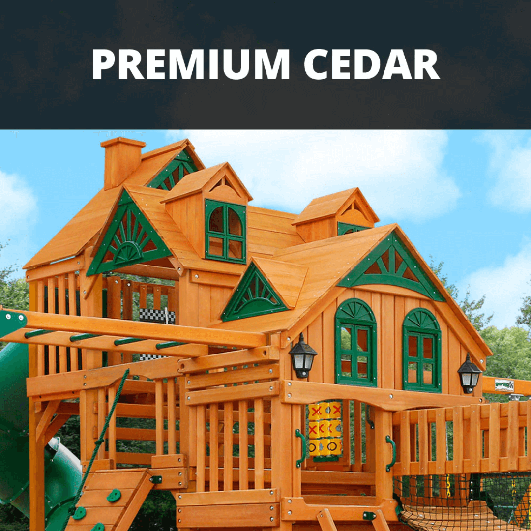 beautiful cedar wood on playground in nz