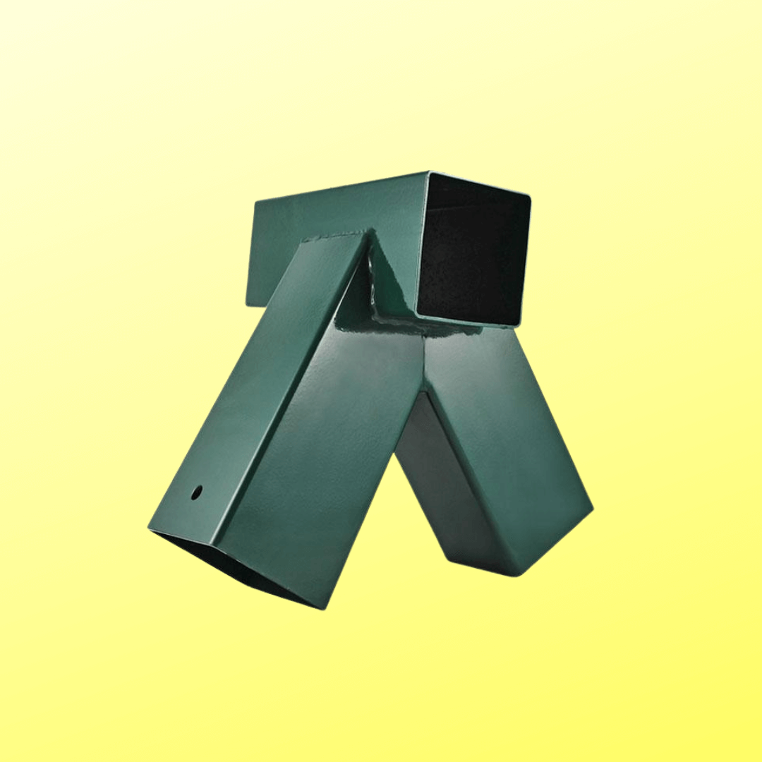 green powder coated steel swing beam and legs bracket