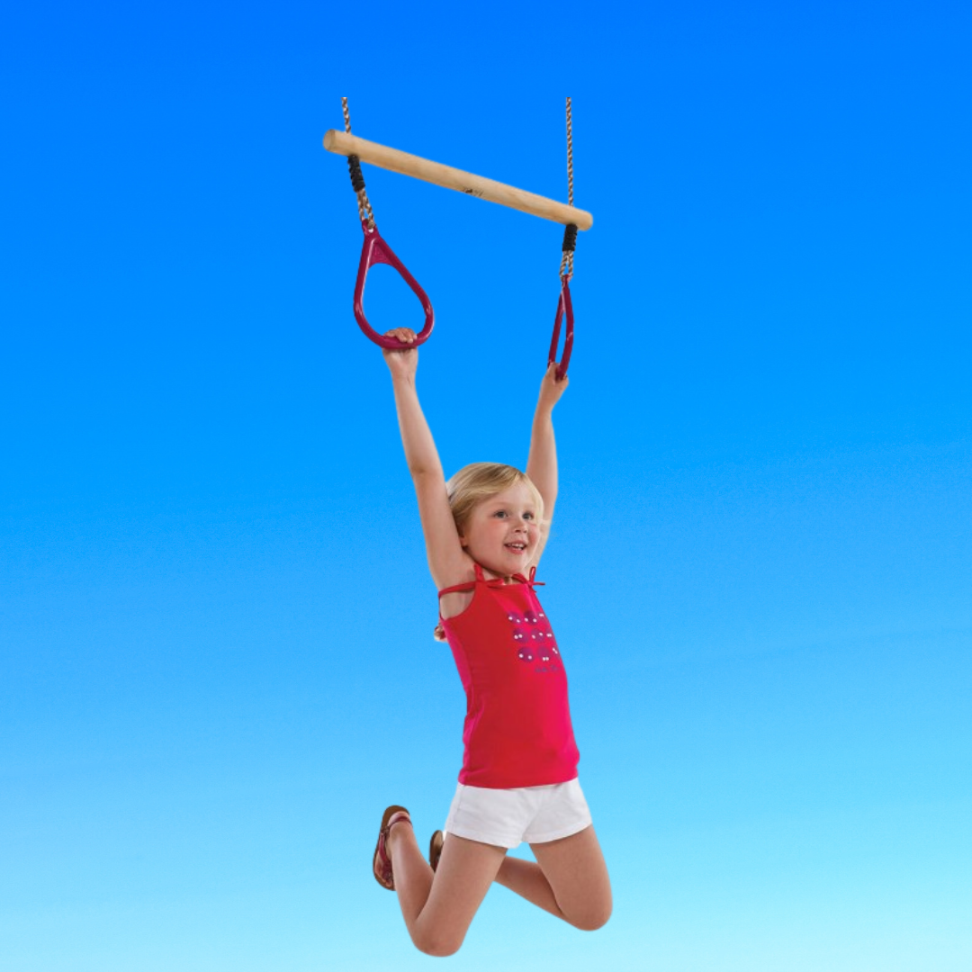 Trapeze bar, rings on PP ropes