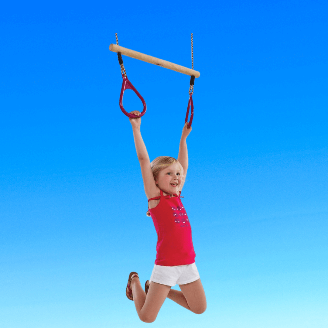 Trapeze bar, rings on PP ropes