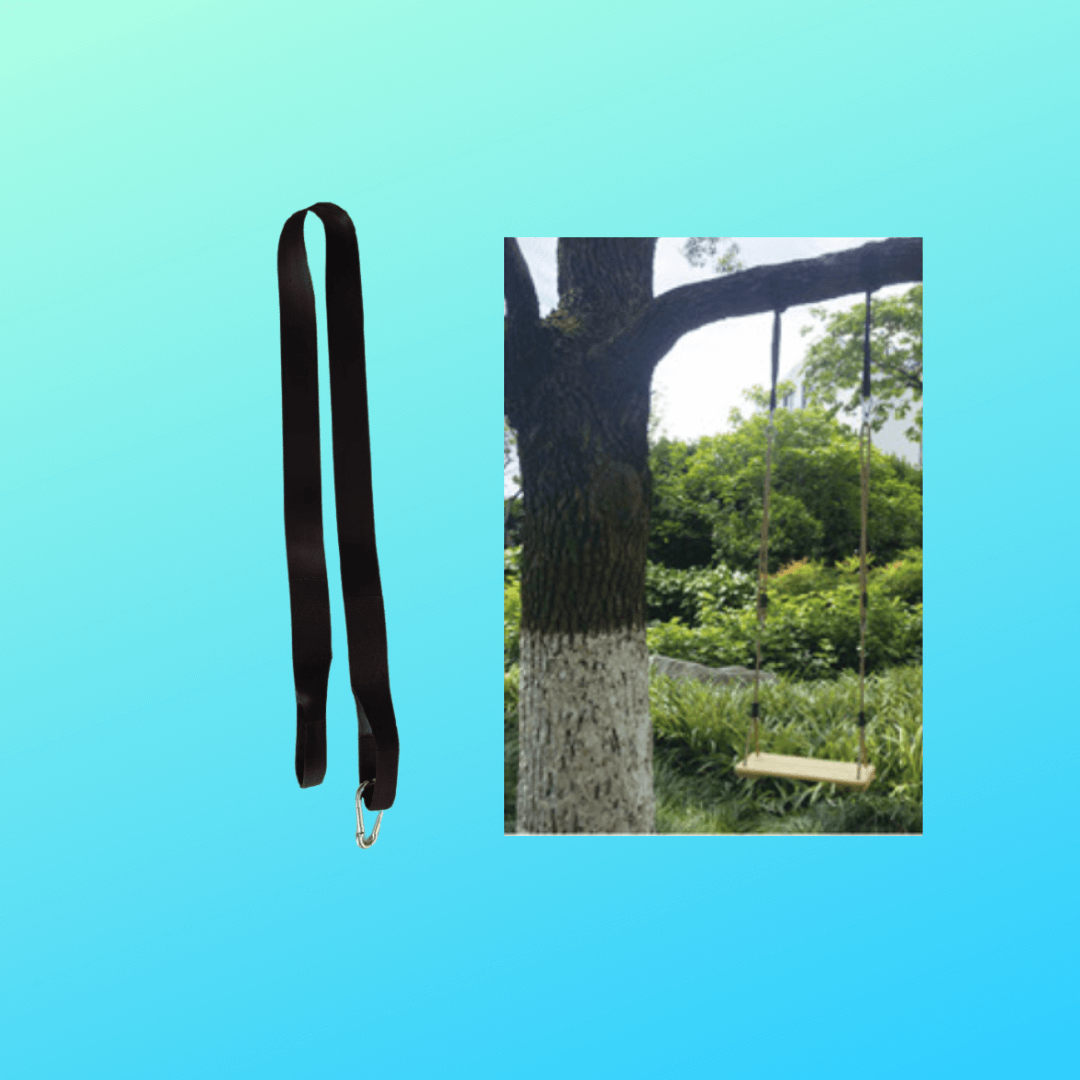 black tree strap hanging a swing from branch
