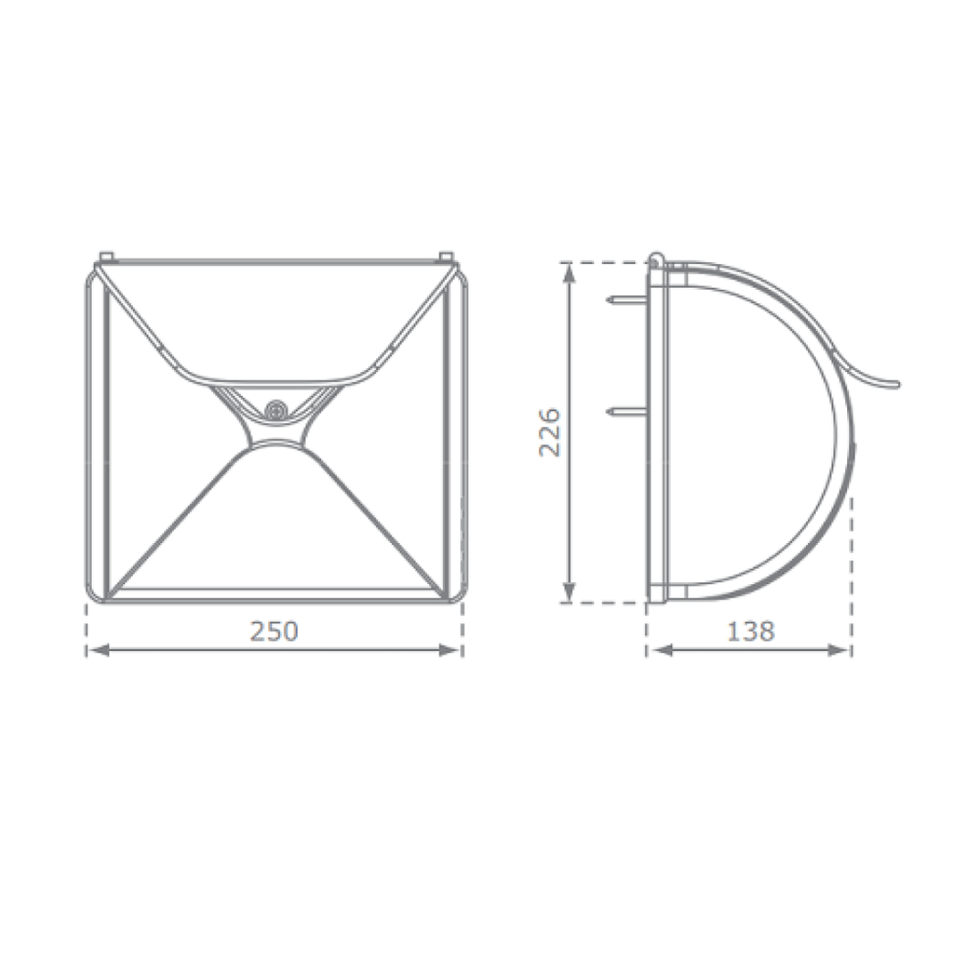 diagram showing the measurements for kiwiplay playground letterbox