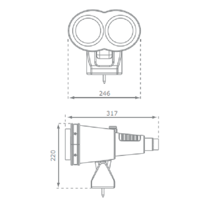 diagram with measurements for the star kbT binoculars for use in playgrounds