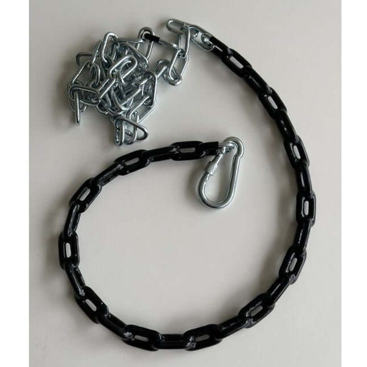 Plastisol coated swing chain to protect little fingers