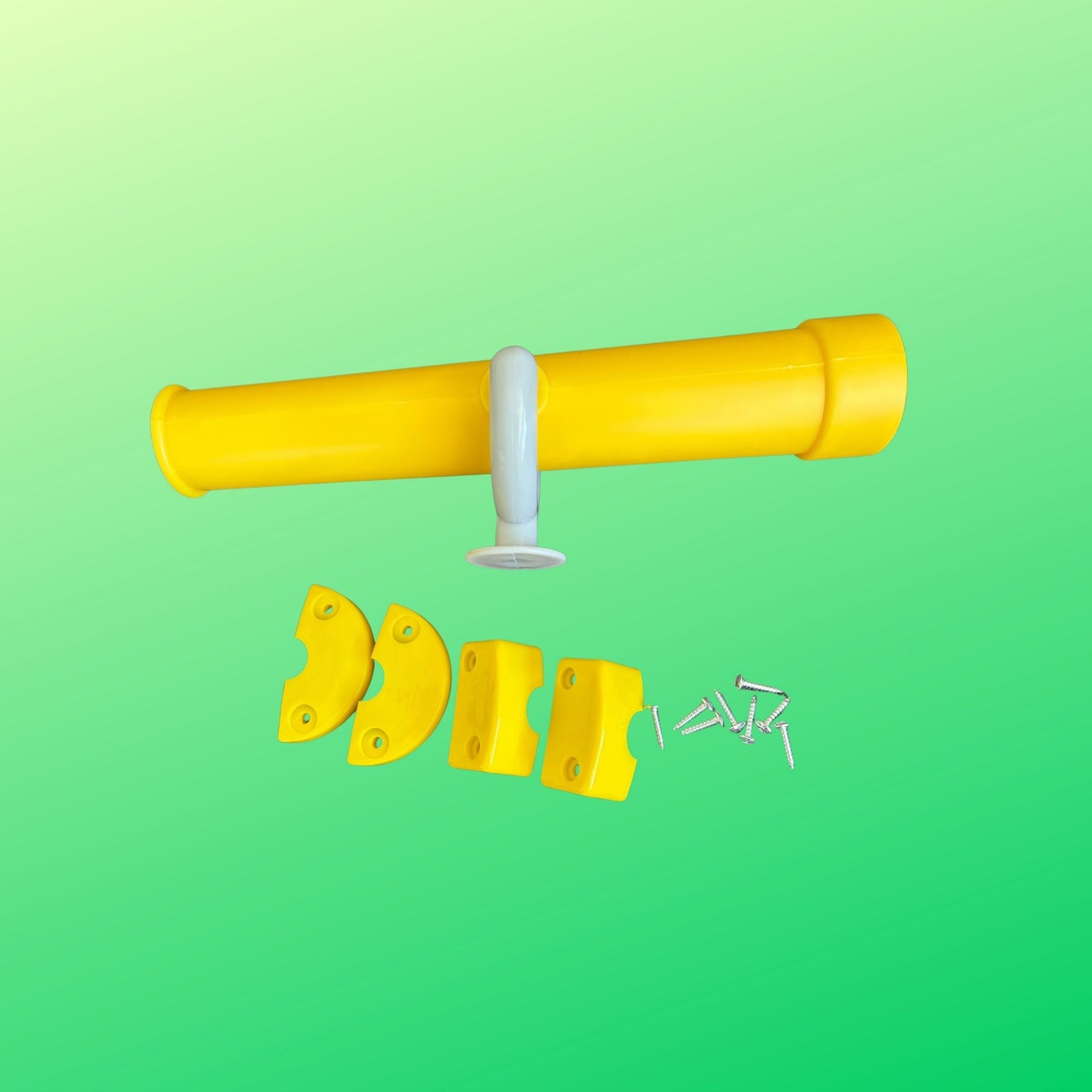 yellow and grey telescope and mounting pieces