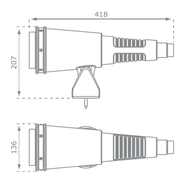 diagram showing the measurements of the playground telescope