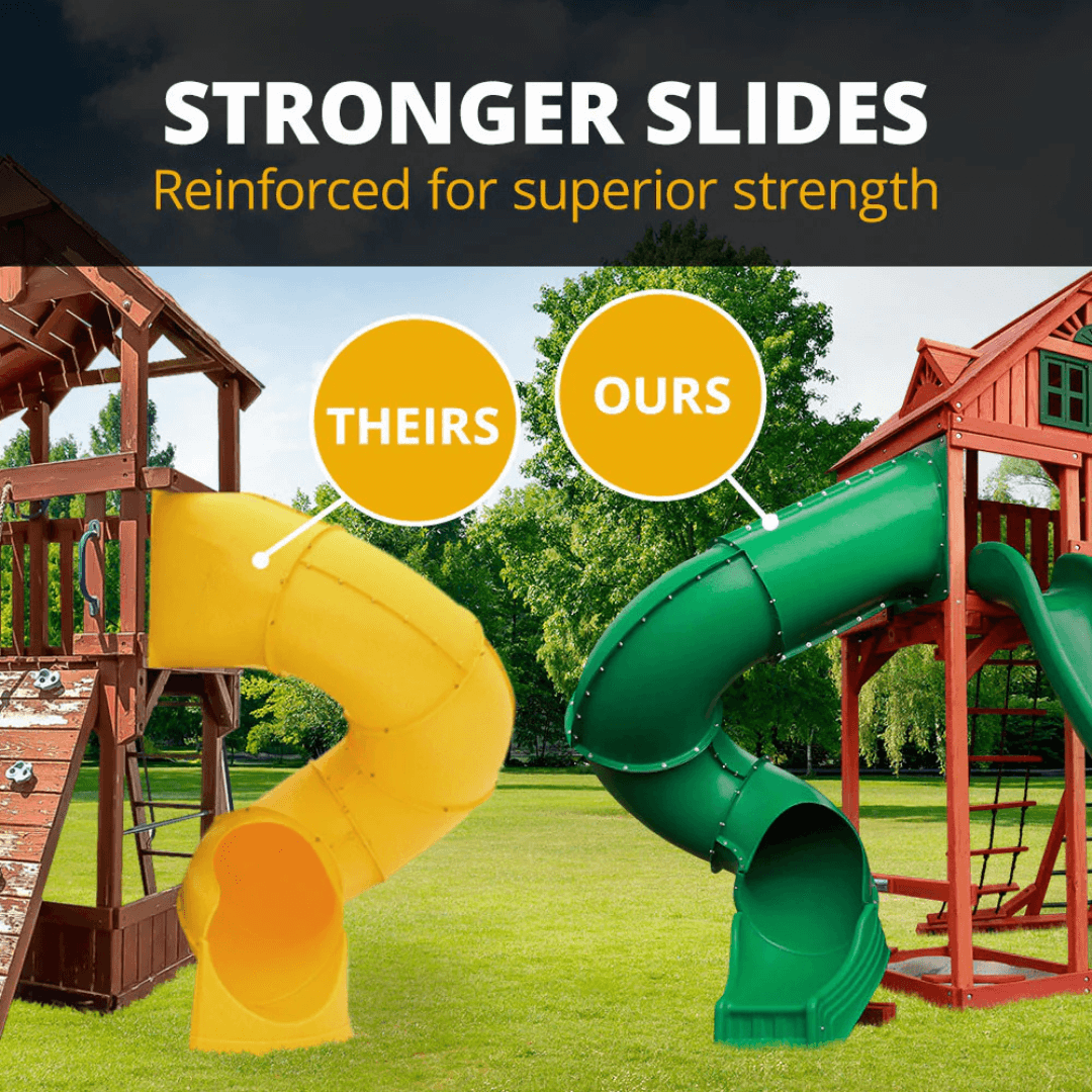 re-enforced slides with kiwiplay unlike the competitors