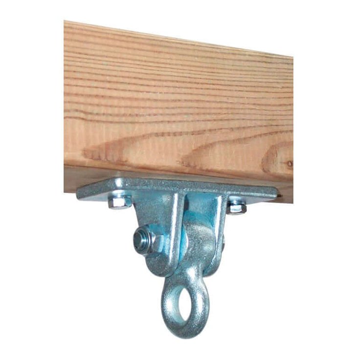 metal swing hanger bracket attached to swing beam