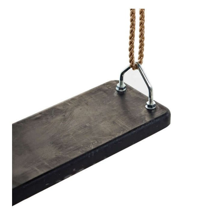 straight rubber swing seat and ropes - close up