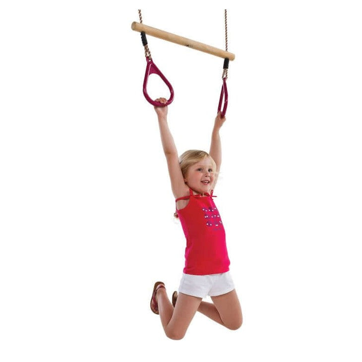 Trapeze bar, rings on PP ropes