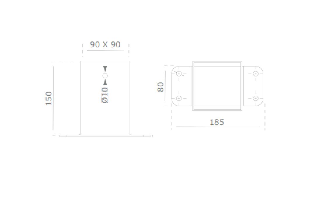 Swing Corner - Wall Bracket - Square