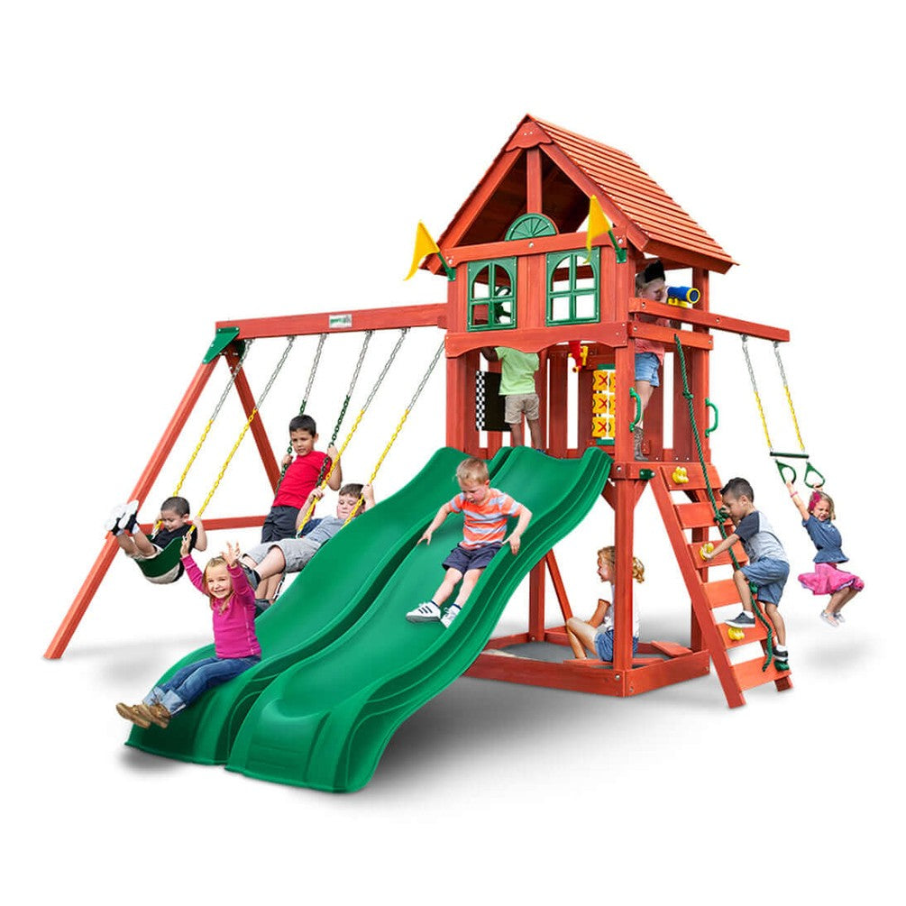 children playing on a kiwiplay weka playground in nz