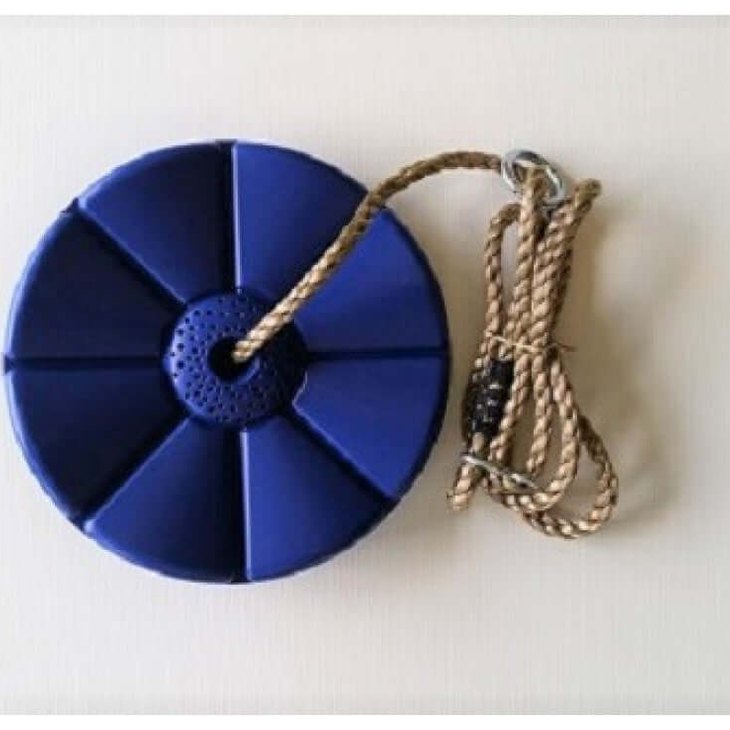 blue disc swing with rope