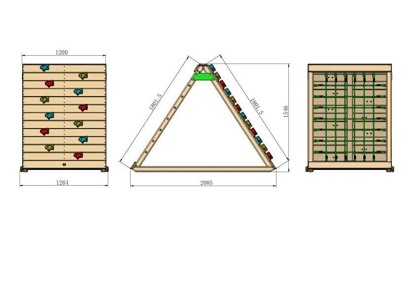 Climbing frame;  Rock wall & scramble net