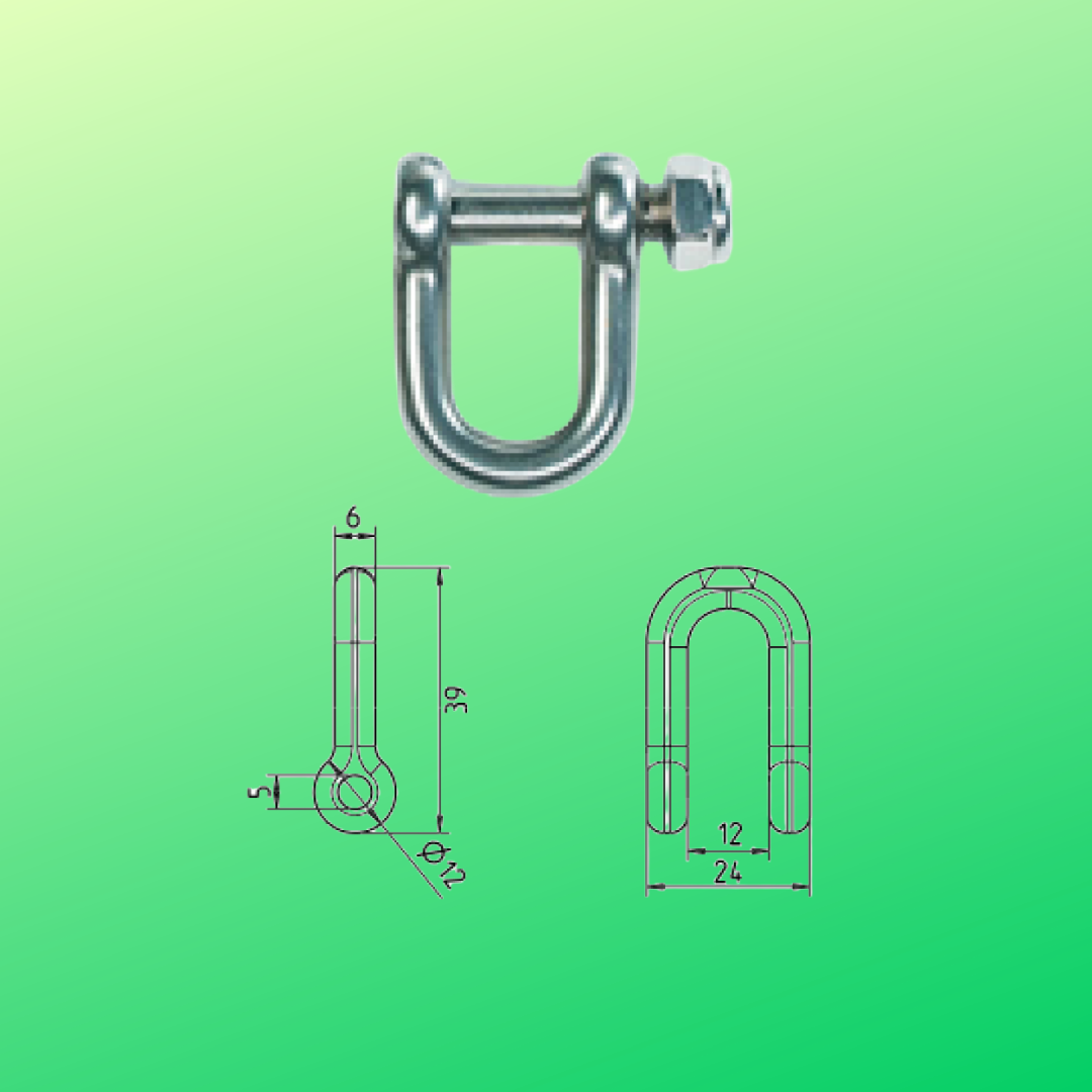 stainless steel D shackle and measurements