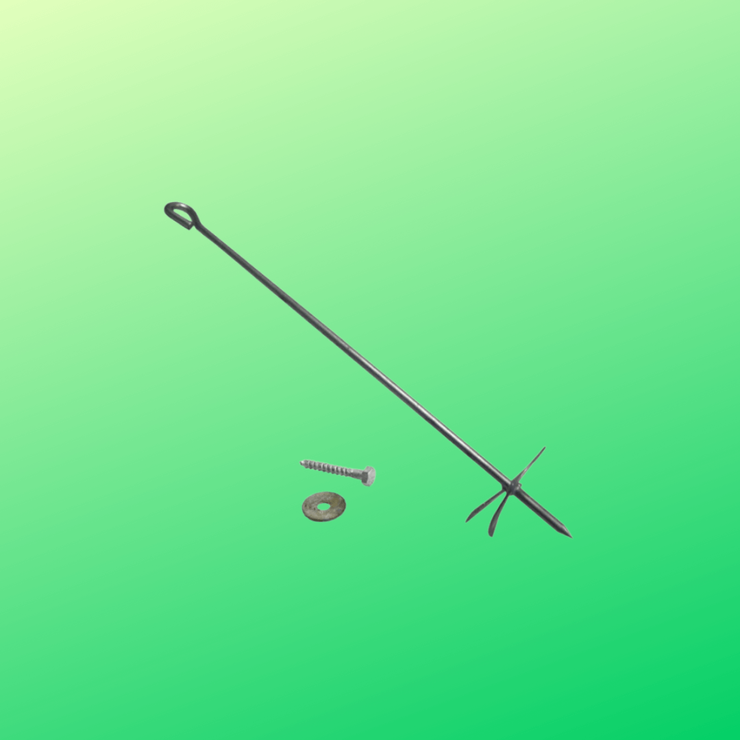 ground anchor for playgrounds with screw at one end. galvanised
