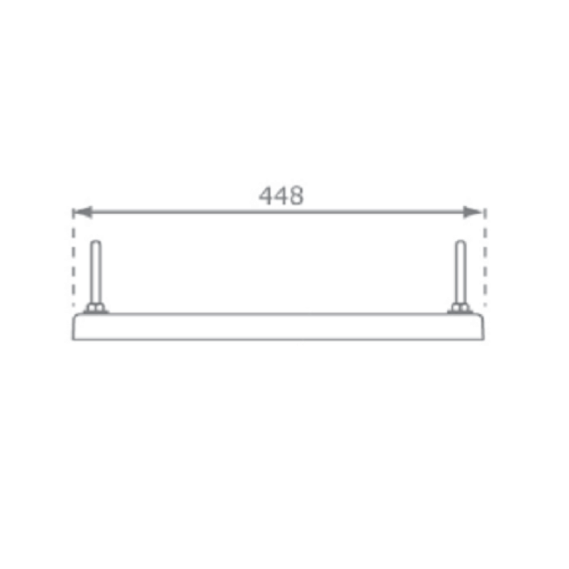 diagram showing the width of straight rubber swing seat