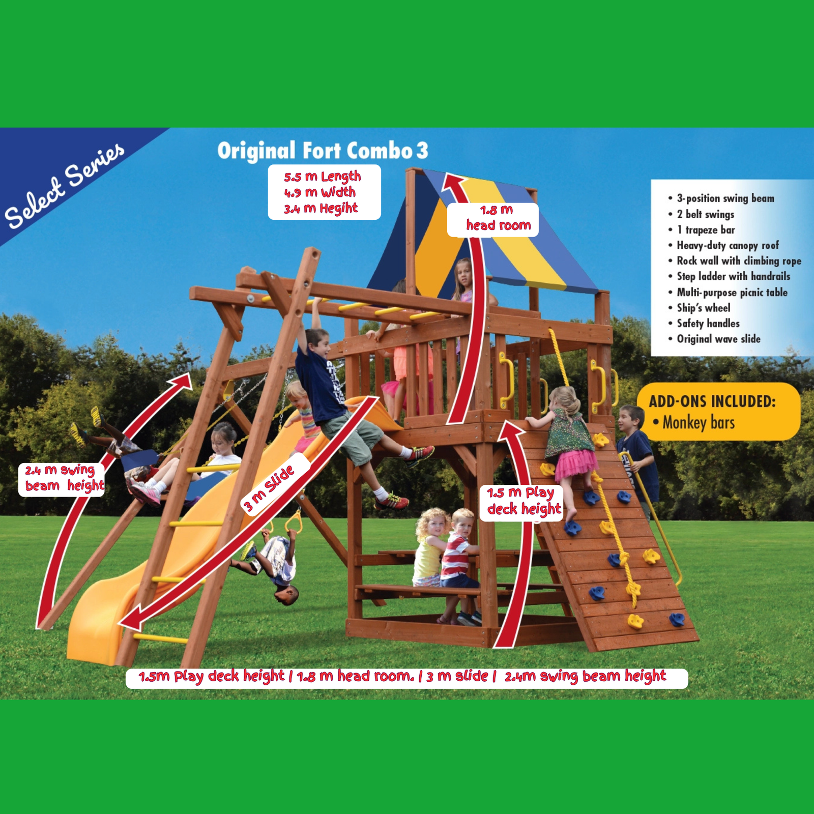 Original Fort 3, Swings & Monkey Bars