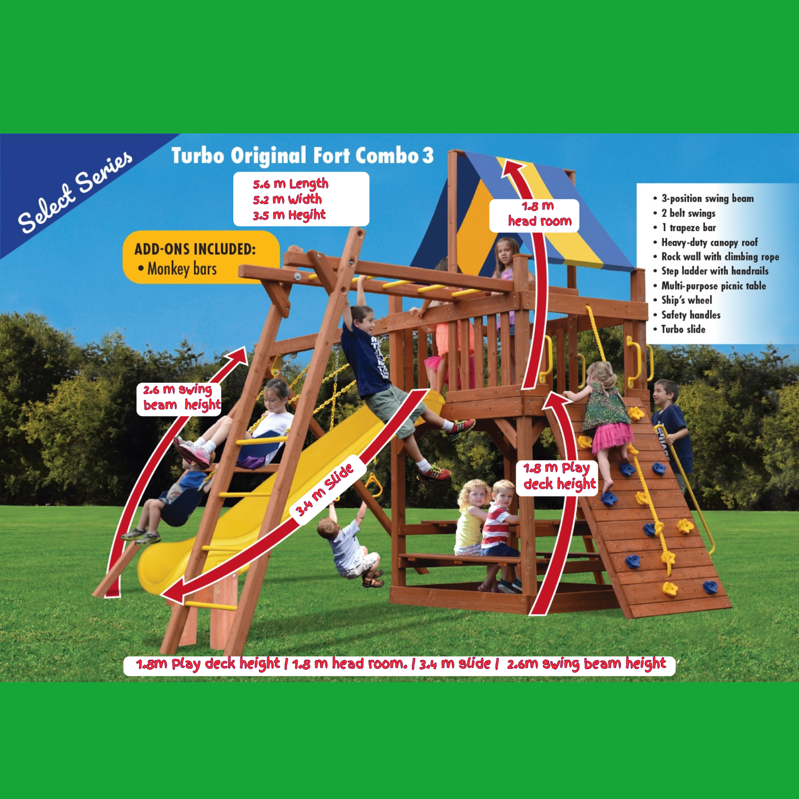 Original Fort 3, Swings & Monkey Bars
