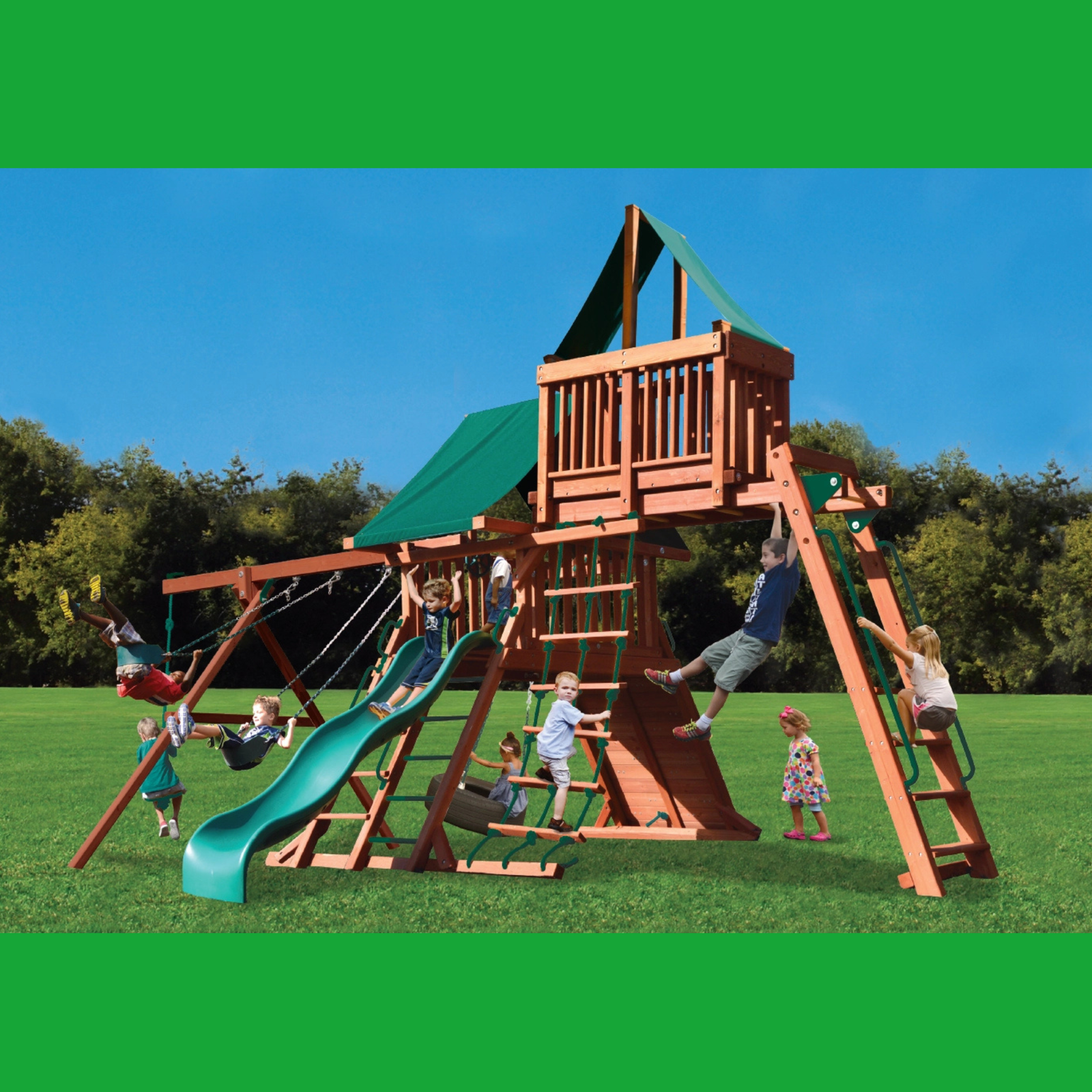 Original Playcentre 4, with Swings, Monkey Bars & Sky Loft
