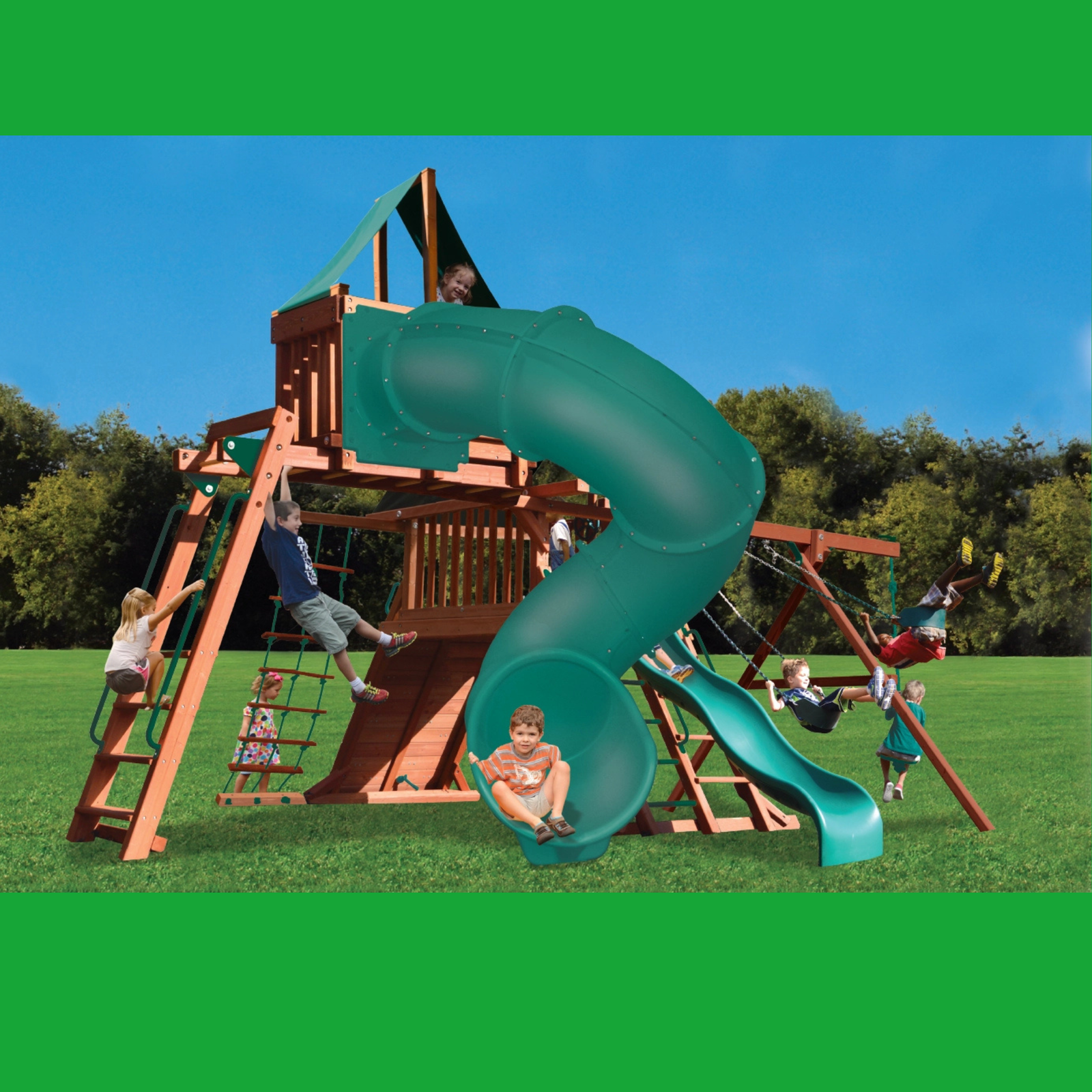 Original Playcentre 5, with Swings, Monkey Bars, Sky Loft & Tube slide