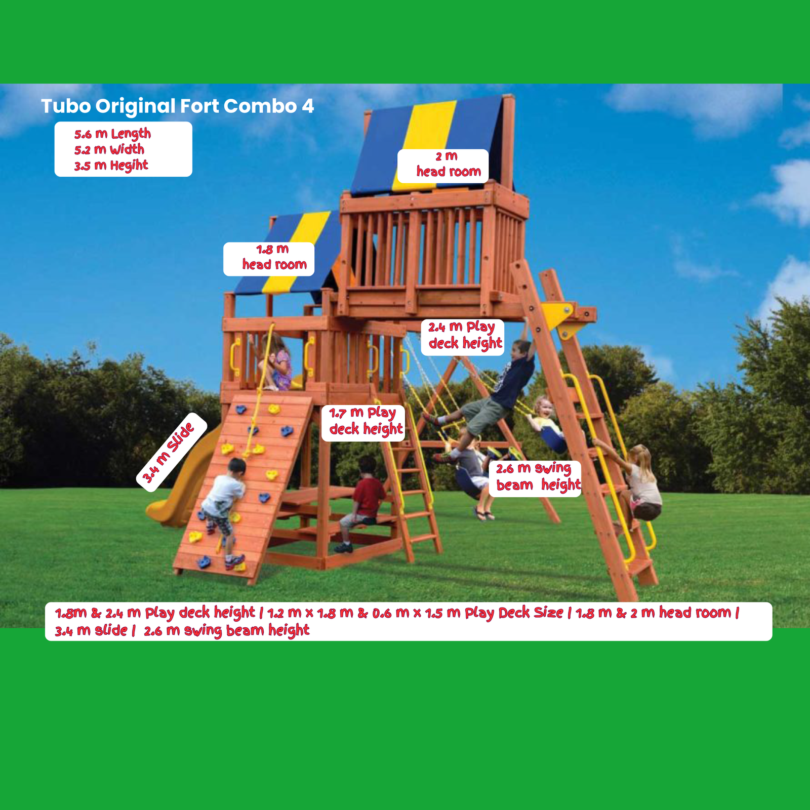 Original Fort 4, Swings, Monkey Bars & Sky Loft