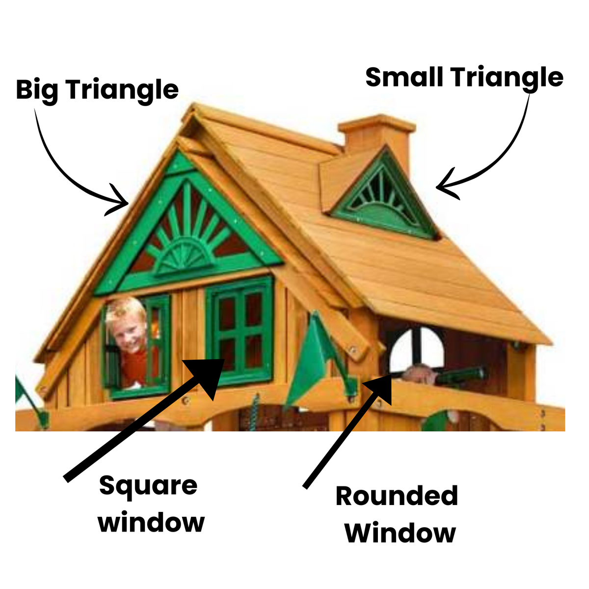 Plastic Windows &amp; Triangles for playground &amp; playhouses