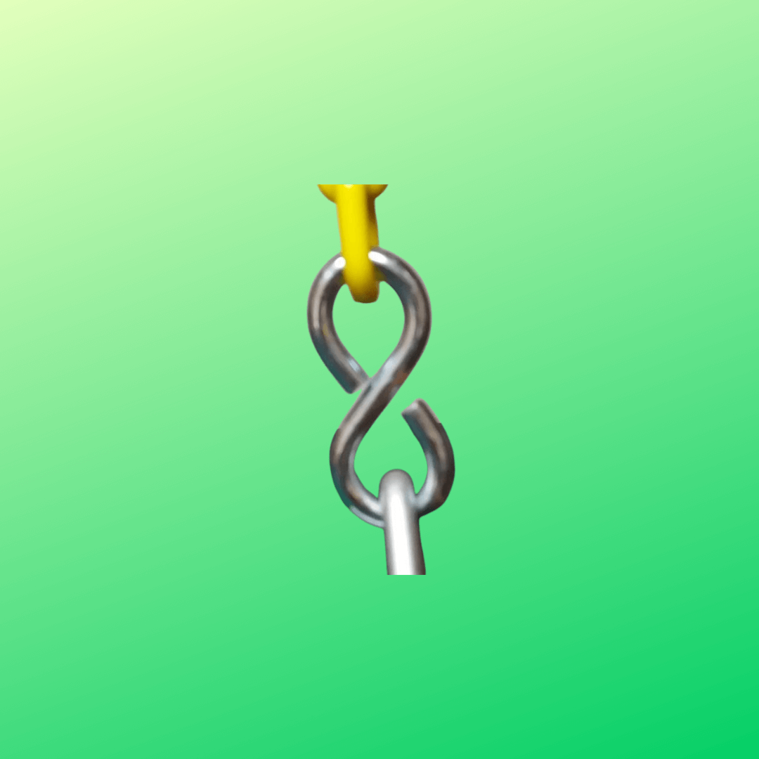 S hook connected to swing and swing chain of swing set