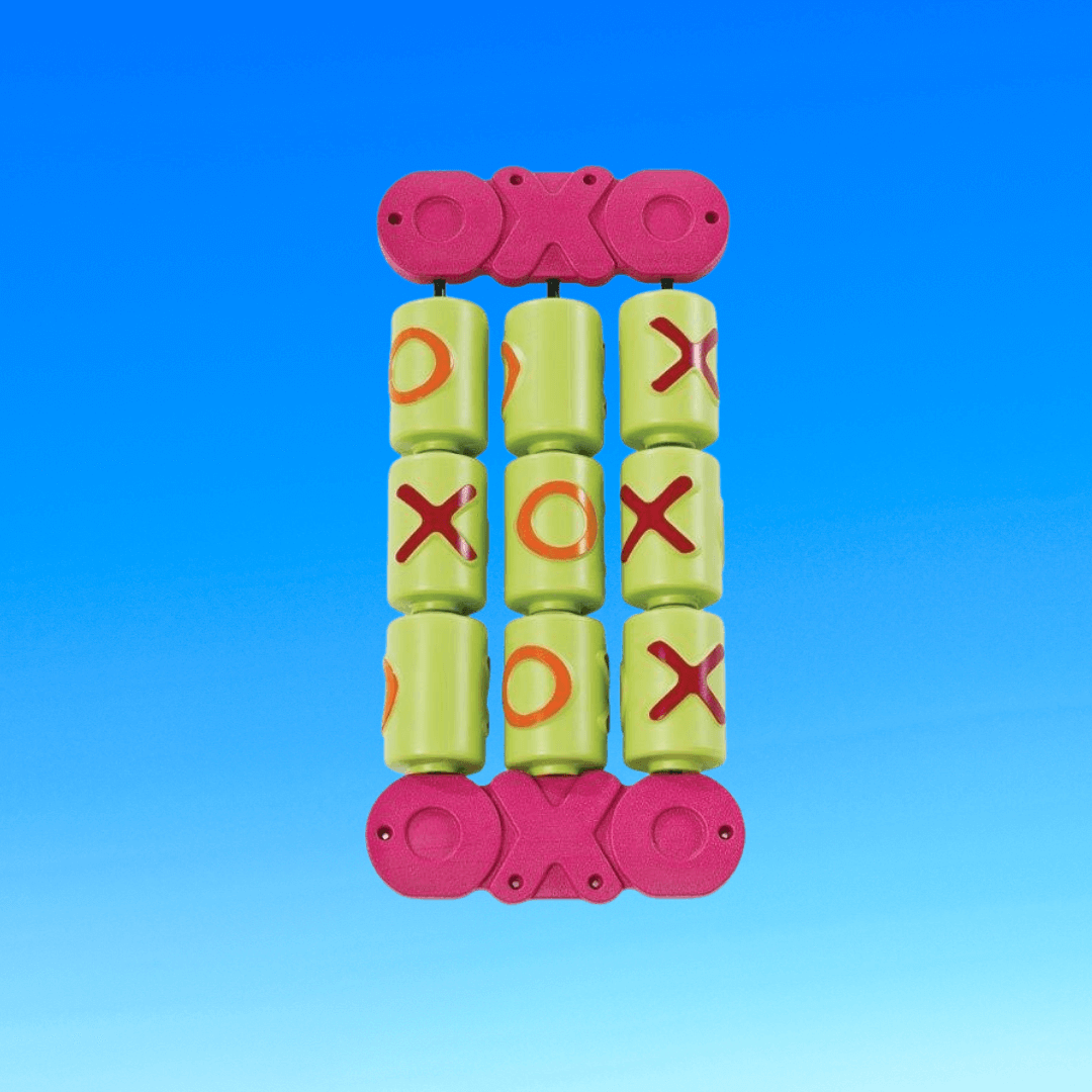 green XOX game with pink XOX holders