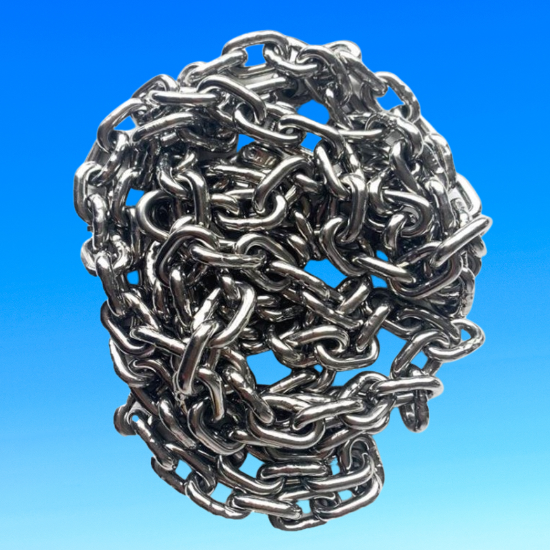 Stainless steel 6mm short link chain per metre ( Commercial)