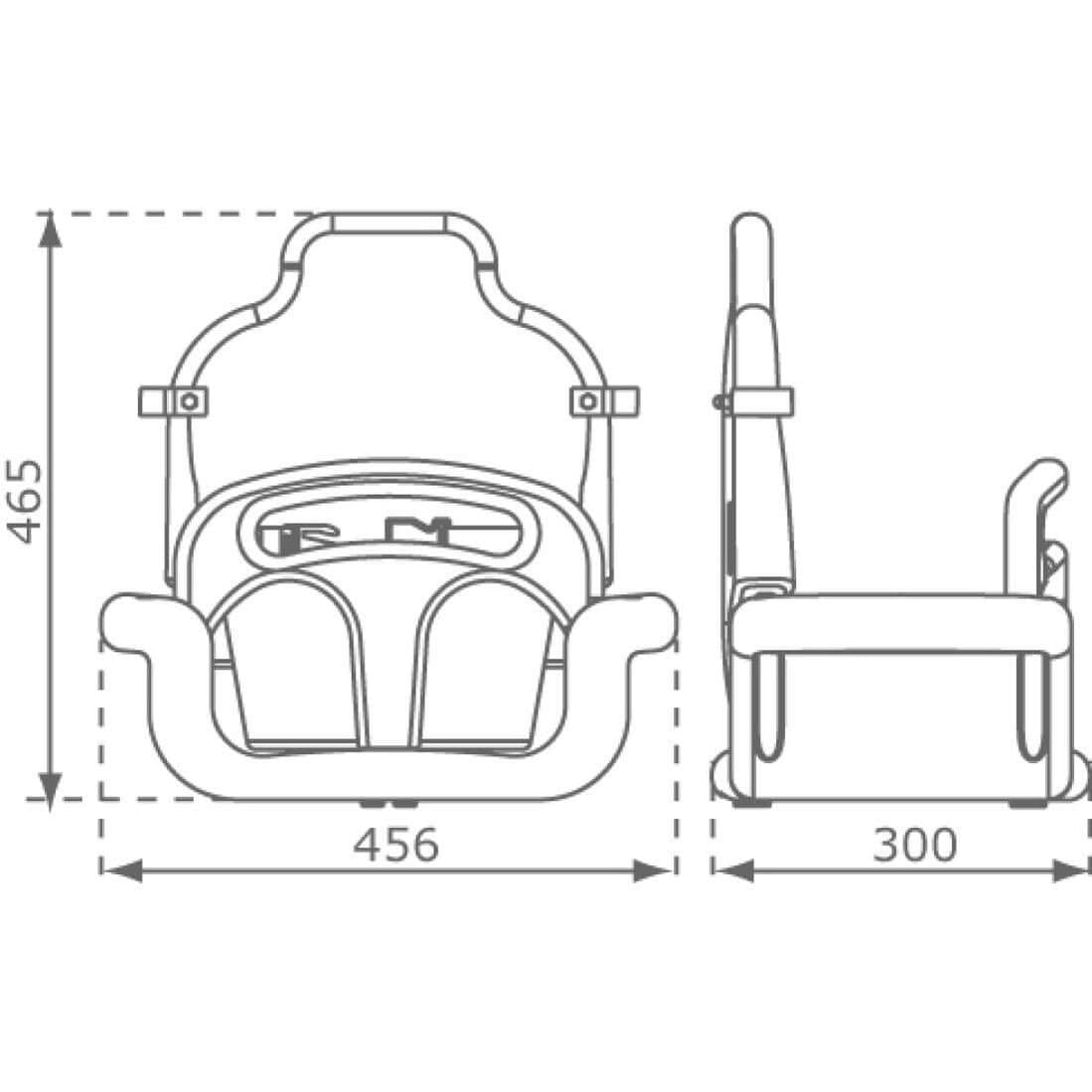 diagram showing the sizing of the baby growing seat by KBT