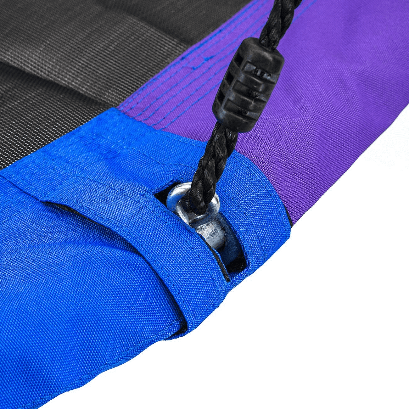 Close up how the swing rope connects to the boat swing