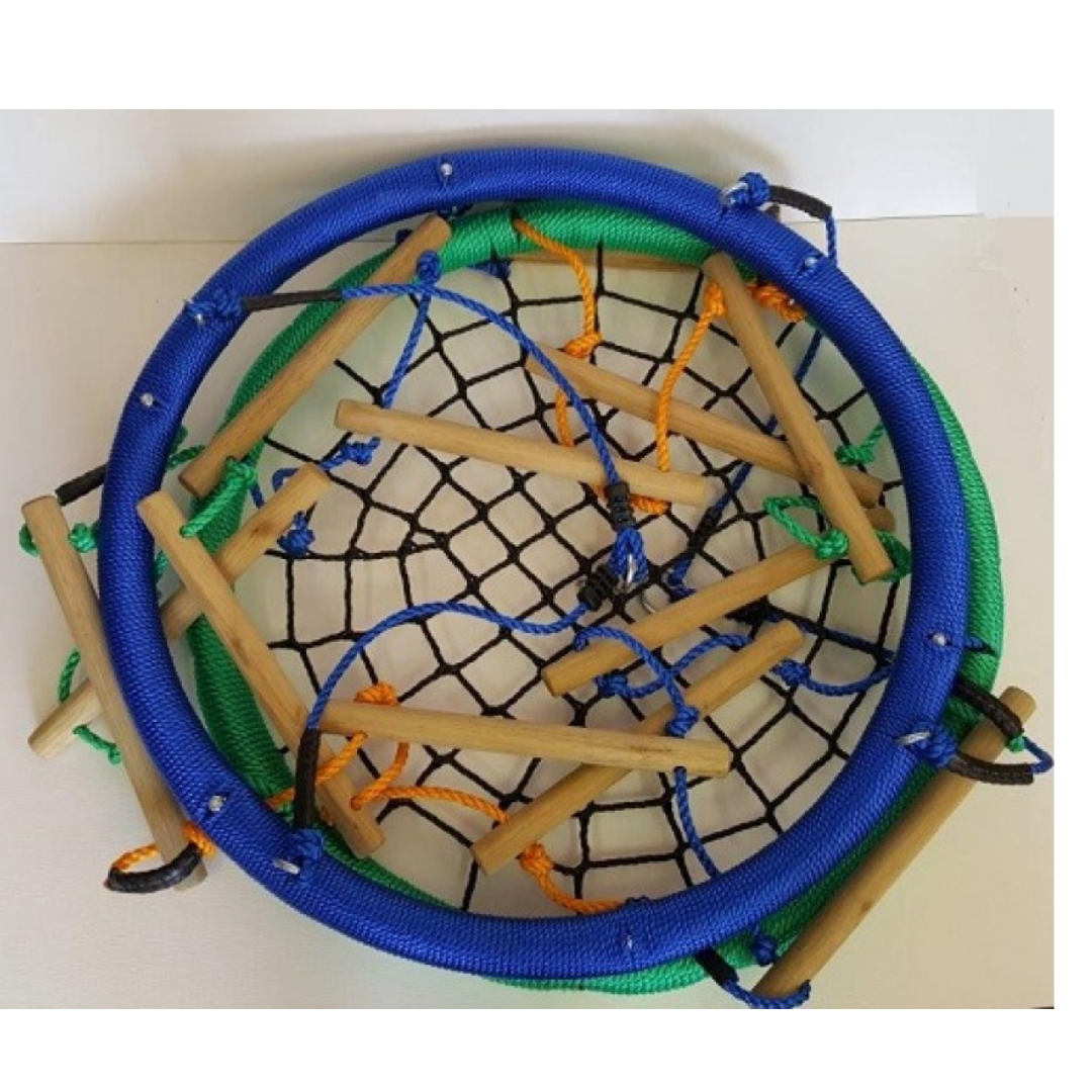 Nest swing with rope ladder for climbing