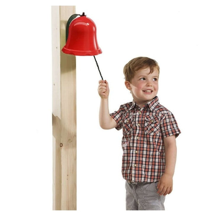 boy ringing a red playground bell in nz