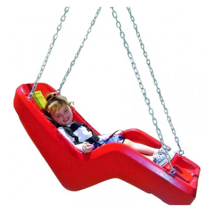 child swinging in special needs jenswing.