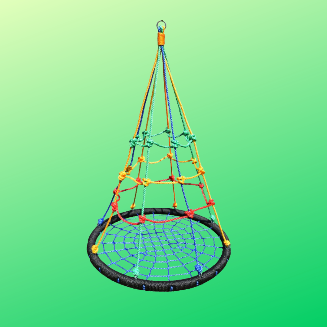 100cm  blue and black nest swing with climbing rope