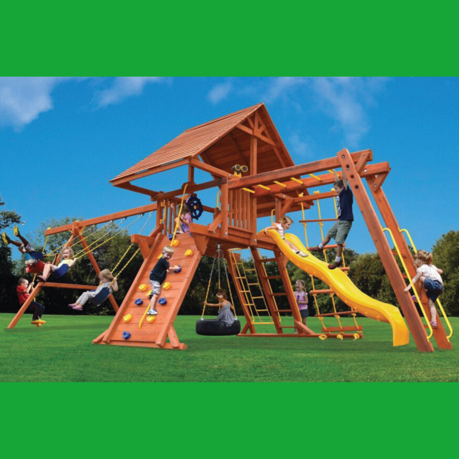 Deluxe Playcentre 3, with swings & monkey bars