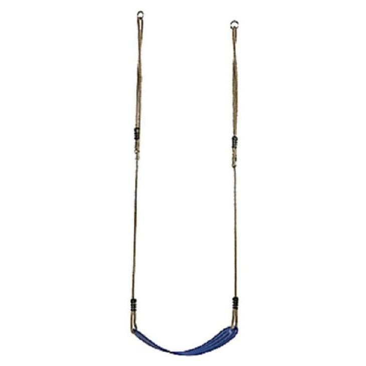 blue flexible belt swing with adjustable ropes