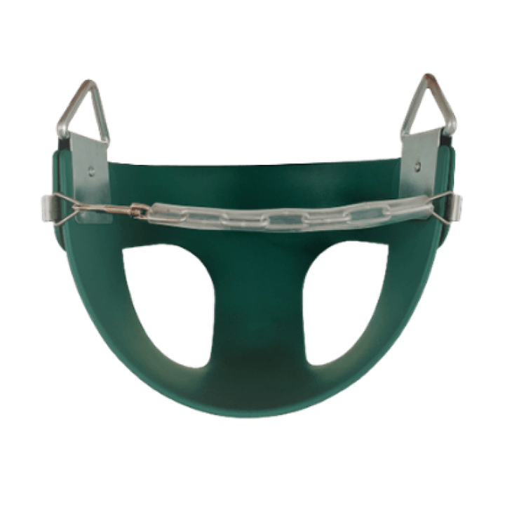 green half bucket baby swing with safety chain