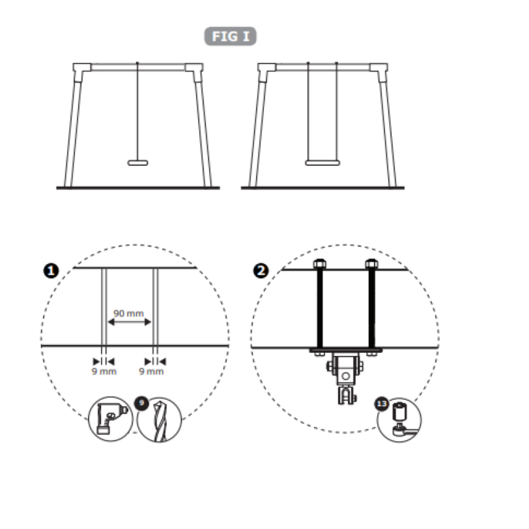 swing hanger installation measurements
