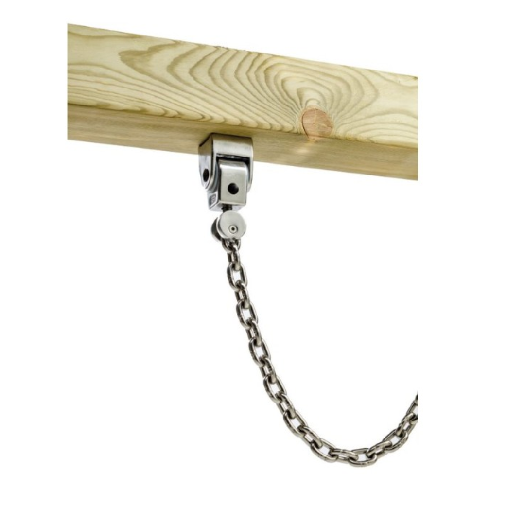 swing hanger for swing beam. commercial grade. stainless steel