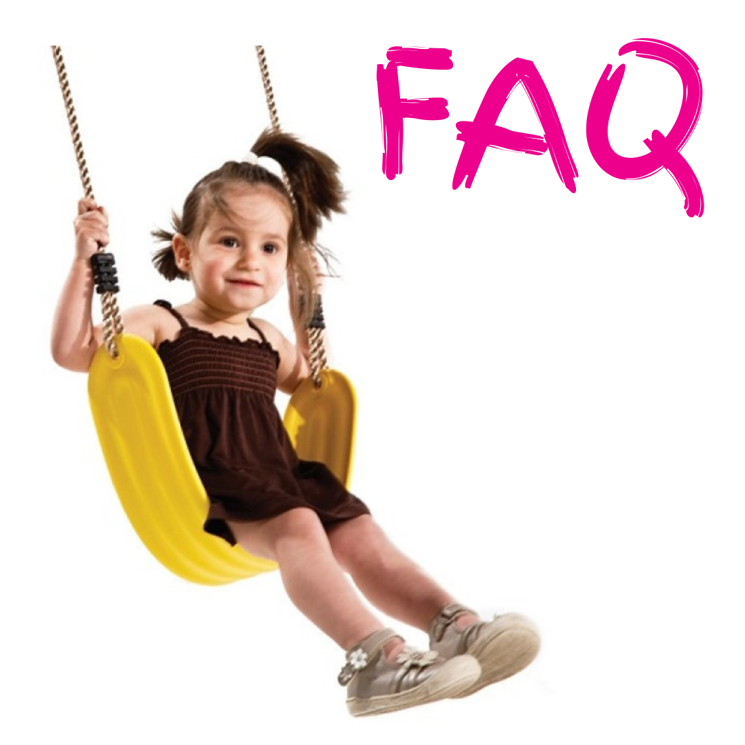 Child on a yellow swing smiling