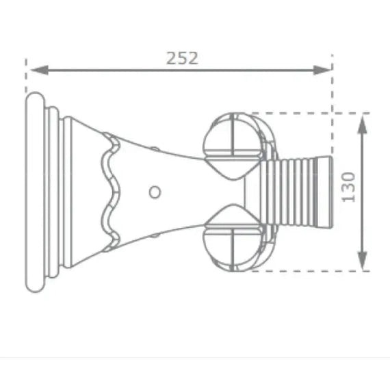 diagram showing the measurements of the playground megaphone