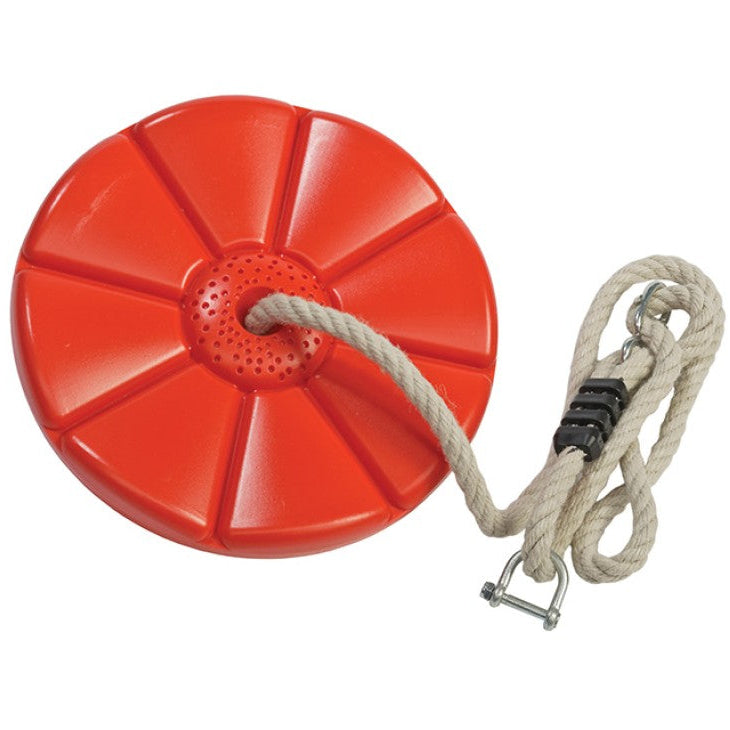 red monkey swing with D shackle to attach to a zip line