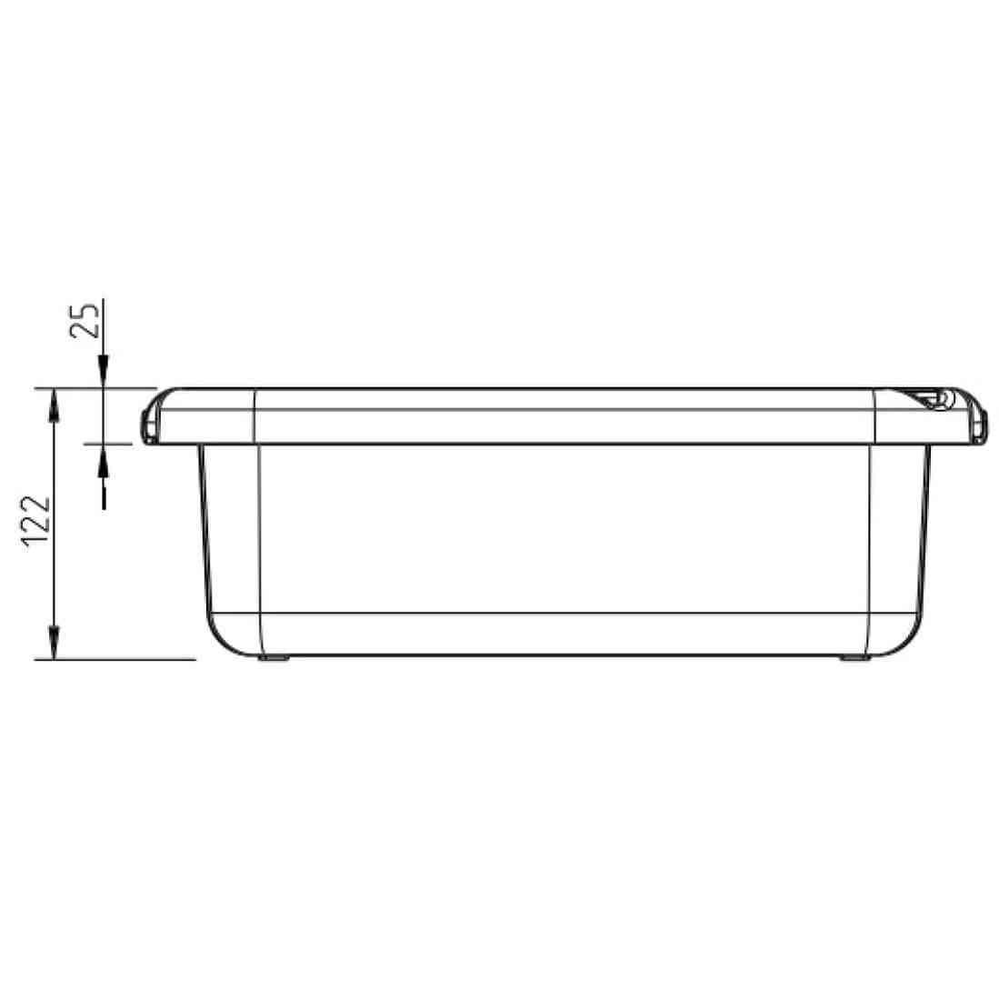 diagram showing the measurements for the mud kitchen tub
