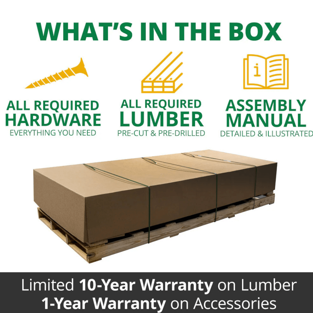 box and comments saying hardware, lumber and assembly manual are in the boxes