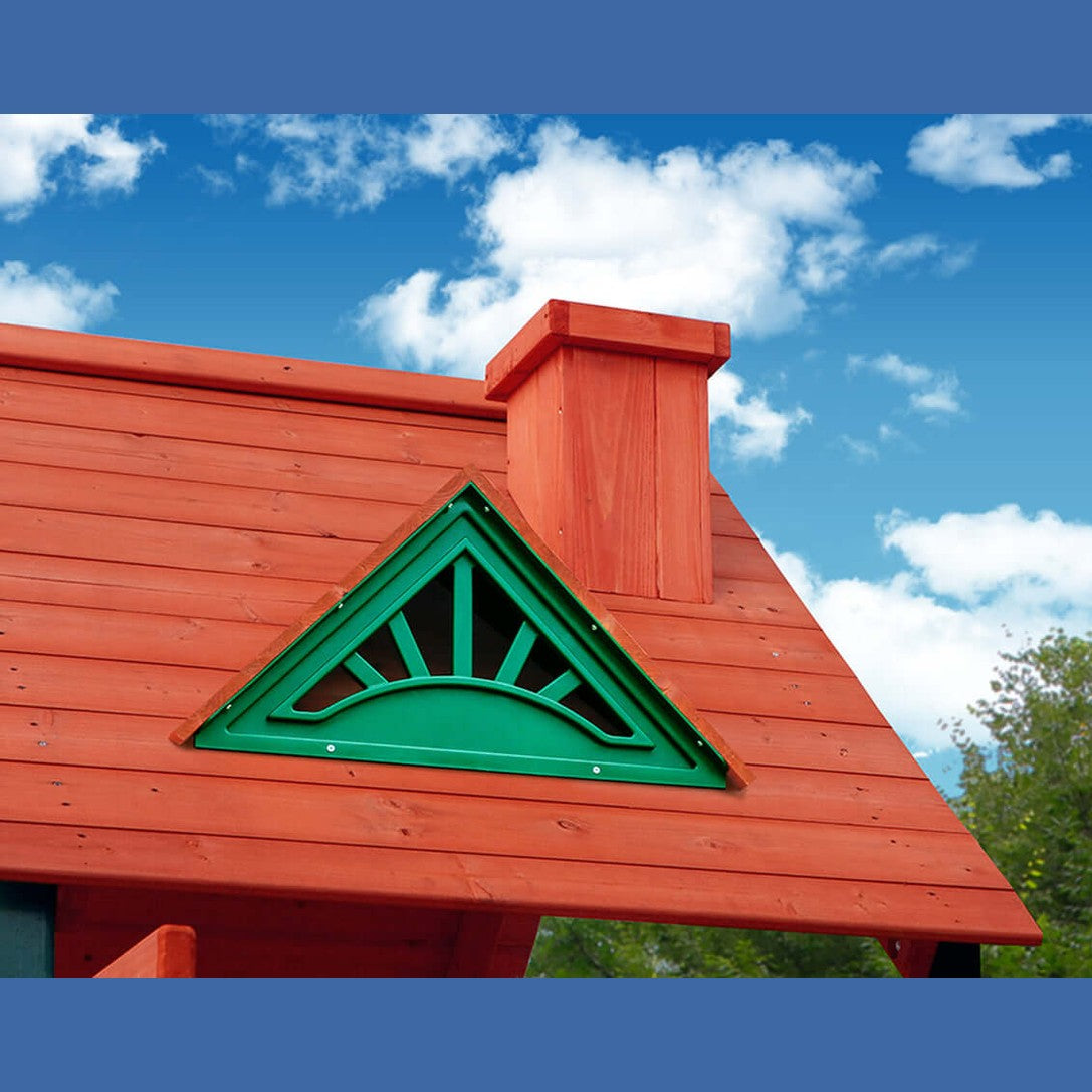 roof and chimney of outdoor wooden playground in nz