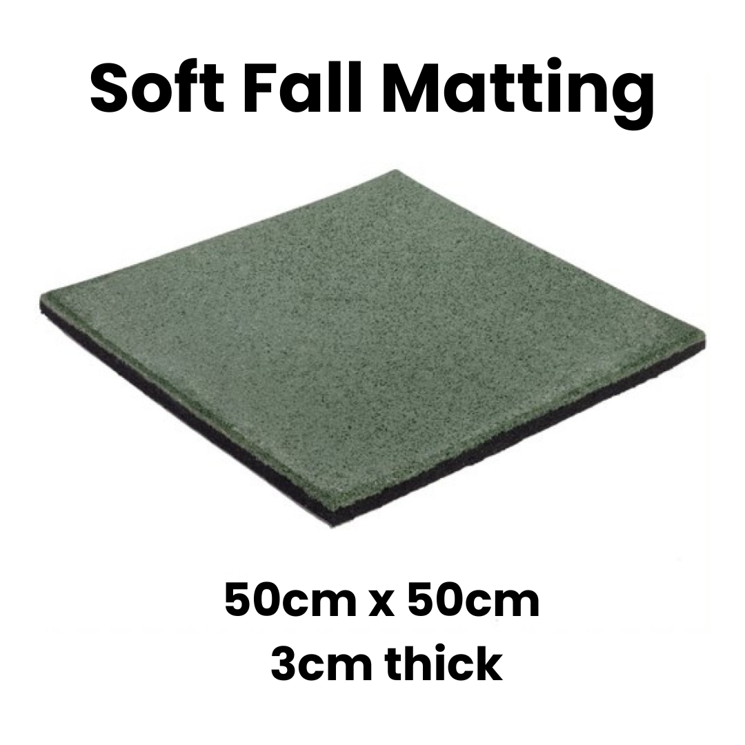 green soft fall matting for under swings, slides or playgrounds