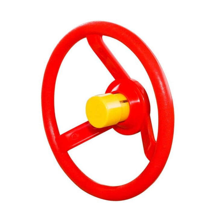 red steering wheel with yellow horn for playground in nz